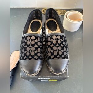 Coach Black Cleo Espadrille Mesh Slip-On